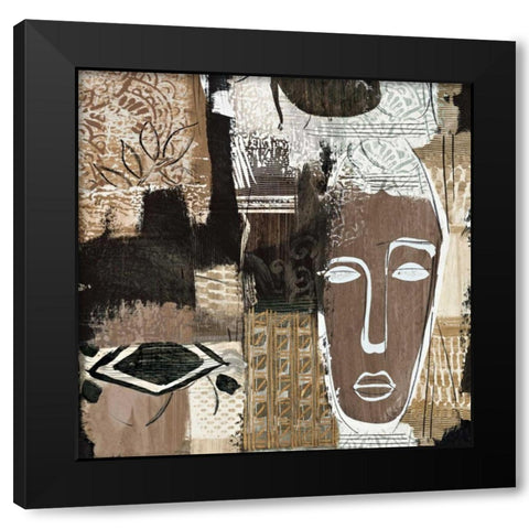 Ethno I Black Modern Wood Framed Art Print with Double Matting by Carney, Patrick