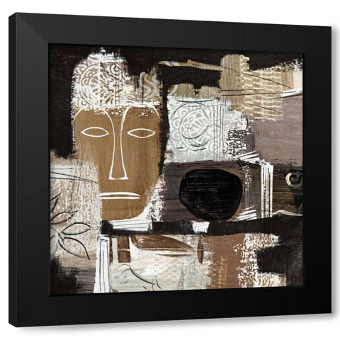Ethno II Black Modern Wood Framed Art Print with Double Matting by Carney, Patrick