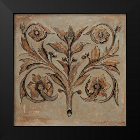 Decorative Scroll I Black Modern Wood Framed Art Print by Segovia, Pablo