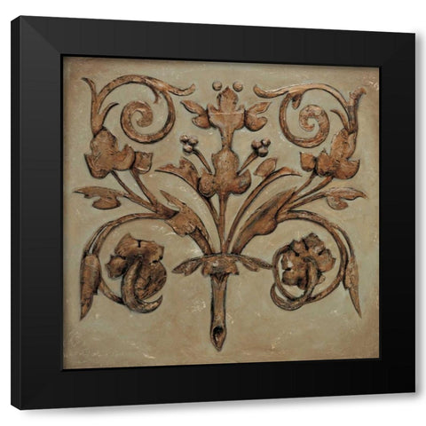 Decorative Scroll II Black Modern Wood Framed Art Print with Double Matting by Segovia, Pablo