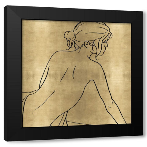 Female Figure Gold I Black Modern Wood Framed Art Print with Double Matting by Blake, Madeline