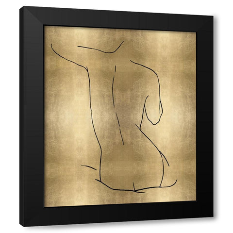 Female Figure Gold V Black Modern Wood Framed Art Print with Double Matting by Blake, Madeline