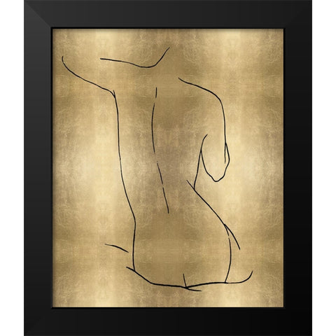 Female Figure Gold V Black Modern Wood Framed Art Print by Blake, Madeline