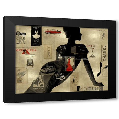 High Fashion on Gold I Black Modern Wood Framed Art Print with Double Matting by Pearson, Amanda