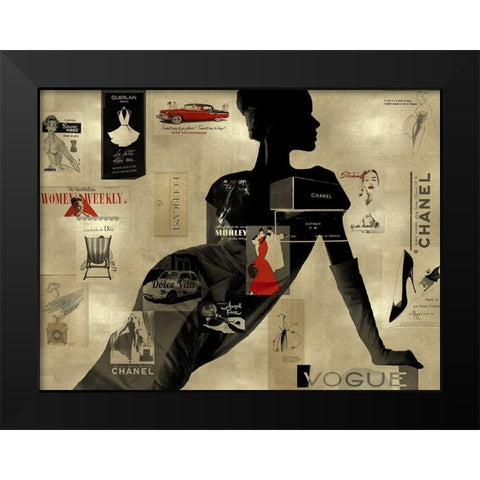High Fashion on Gold I Black Modern Wood Framed Art Print by Pearson, Amanda