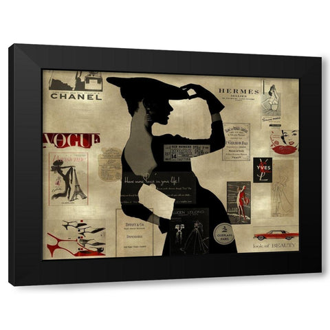 High Fashion on Gold II Black Modern Wood Framed Art Print by Pearson, Amanda