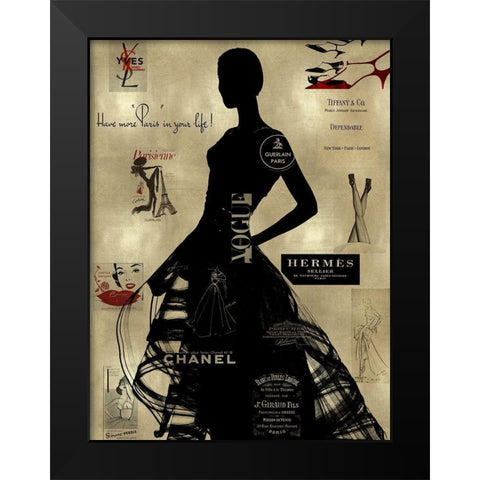High Fashion on Gold III Black Modern Wood Framed Art Print by Pearson, Amanda