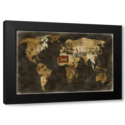 Faraway Places Black Modern Wood Framed Art Print by Brennan, Russell
