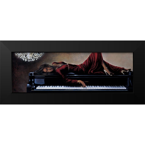 Into the Rhythm Black Modern Wood Framed Art Print by Di Scenza, Ron