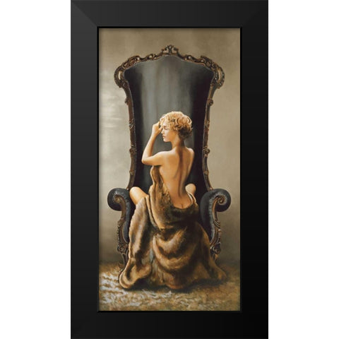 Seated Beauty Black Modern Wood Framed Art Print by Di Scenza, Ron