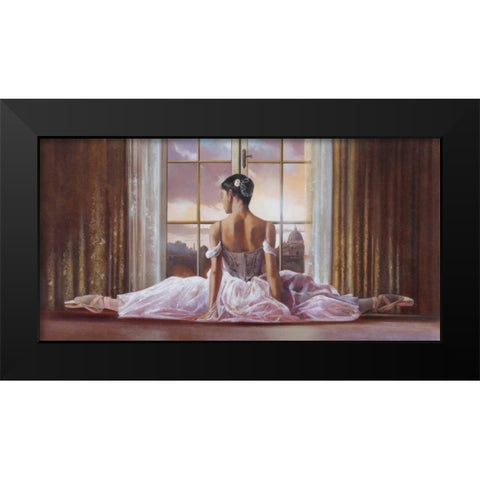Meditation Black Modern Wood Framed Art Print by Di Scenza, Ron