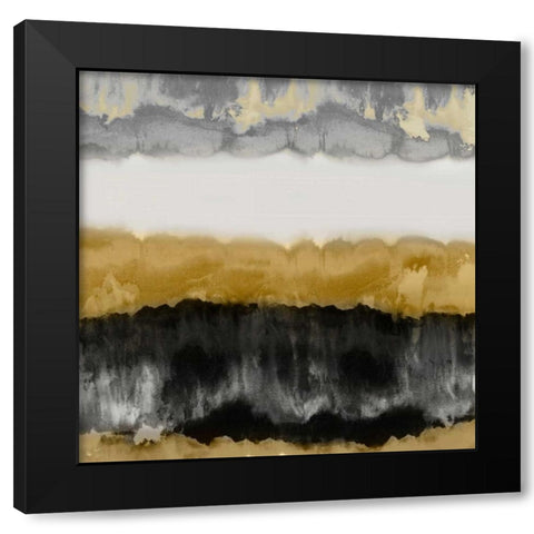 Golden Gradations Black Modern Wood Framed Art Print by Springer, Rachel