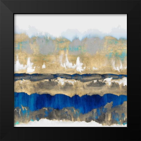 Gradations in Blue and Gold Black Modern Wood Framed Art Print by Springer, Rachel