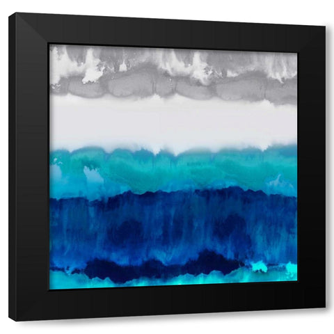 Blue Spectrum Black Modern Wood Framed Art Print with Double Matting by Springer, Rachel