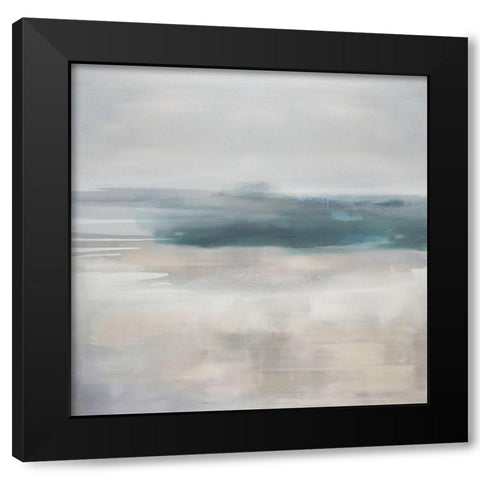 Pause in Aqua Black Modern Wood Framed Art Print by Springer, Rachel