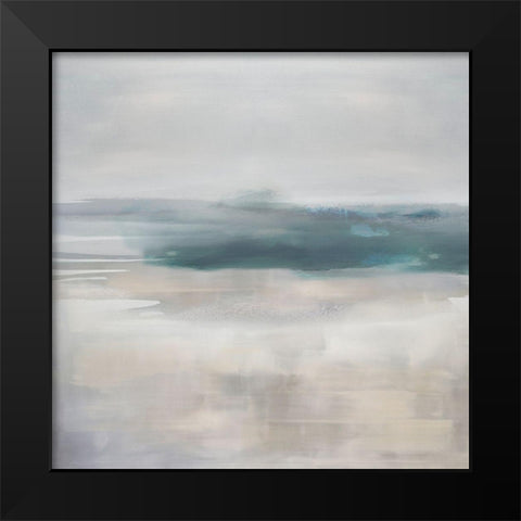 Pause in Aqua Black Modern Wood Framed Art Print by Springer, Rachel