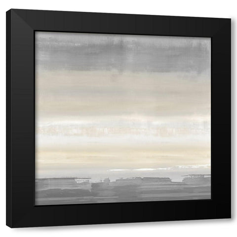 Cream Horizon Black Modern Wood Framed Art Print with Double Matting by Springer, Rachel