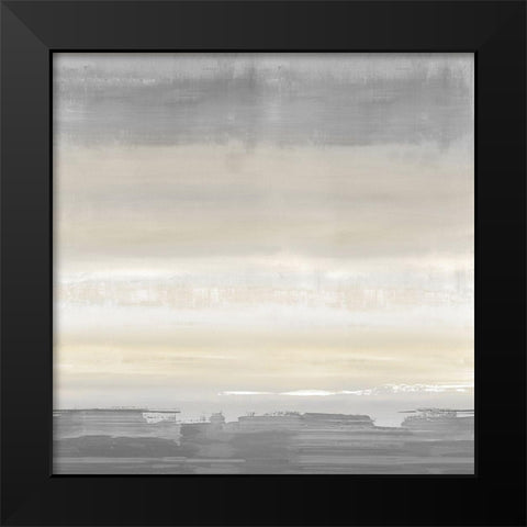Cream Horizon Black Modern Wood Framed Art Print by Springer, Rachel