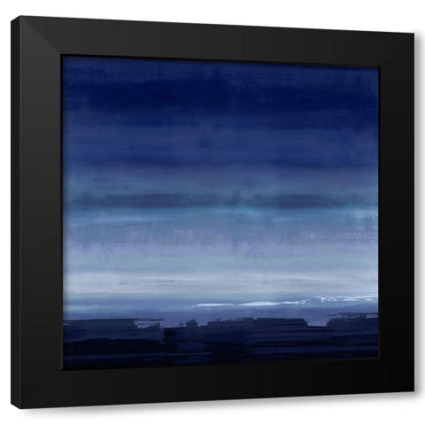 Midnight Blue Black Modern Wood Framed Art Print by Springer, Rachel