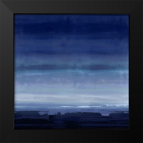 Midnight Blue Black Modern Wood Framed Art Print by Springer, Rachel
