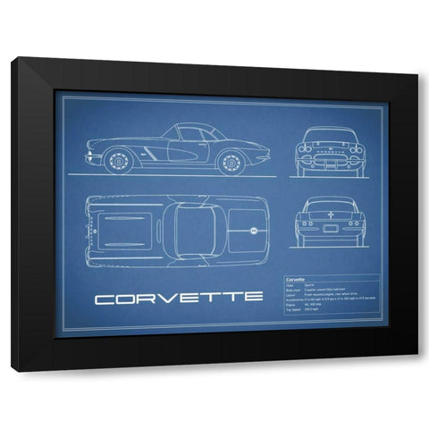 Corvette 33BHP-Blue Black Modern Wood Framed Art Print by Rogan, Mark