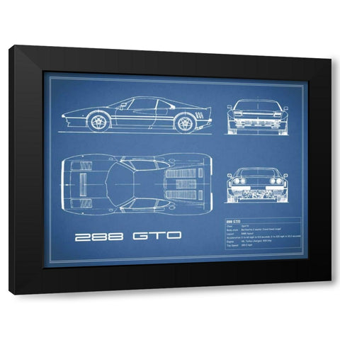 Ferrari 288-GTO-Blue Black Modern Wood Framed Art Print by Rogan, Mark