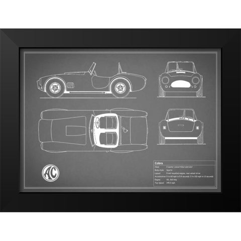 Cobra Red-Grey Black Modern Wood Framed Art Print by Rogan, Mark