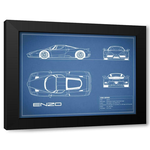 Ferrari Enzo-Blue Black Modern Wood Framed Art Print by Rogan, Mark