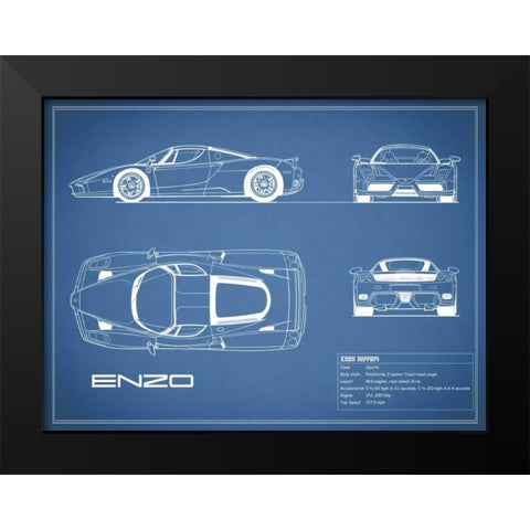Ferrari Enzo-Blue Black Modern Wood Framed Art Print by Rogan, Mark