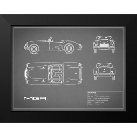 MGM GA-Grey Black Modern Wood Framed Art Print by Rogan, Mark