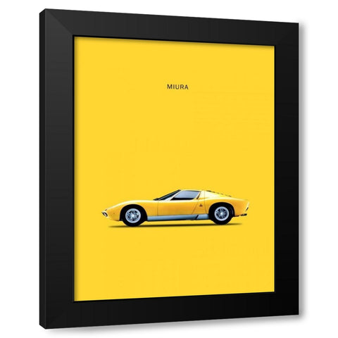 Lambo Miura 72 Black Modern Wood Framed Art Print with Double Matting by Rogan, Mark