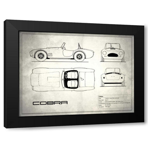 AC Cobra White Black Modern Wood Framed Art Print by Rogan, Mark