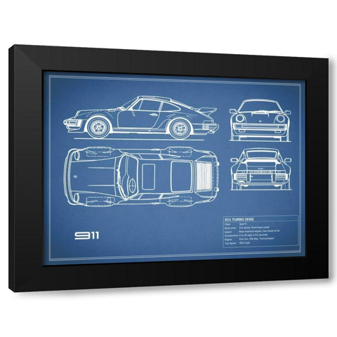 Porsche 911-Turbo 1977 Red Black Modern Wood Framed Art Print with Double Matting by Rogan, Mark