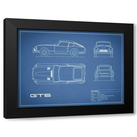 Triumph GT6 Mk1 Red Black Modern Wood Framed Art Print by Rogan, Mark