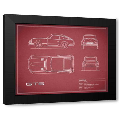 Triumph GT6 Mk1 White Black Modern Wood Framed Art Print by Rogan, Mark