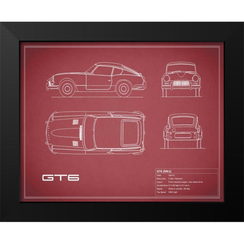 Triumph GT6 Mk1 White Black Modern Wood Framed Art Print by Rogan, Mark