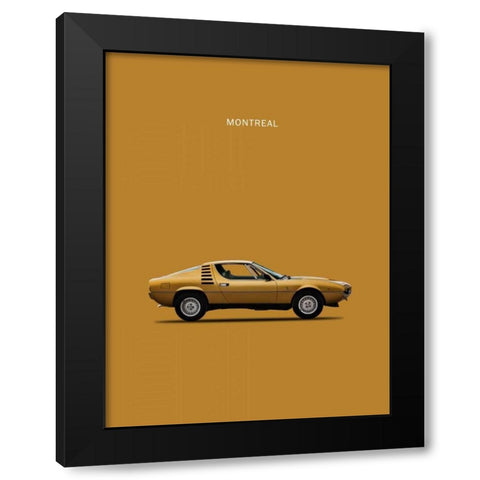 Alfa Romeo Montreal 1972 Black Modern Wood Framed Art Print by Rogan, Mark