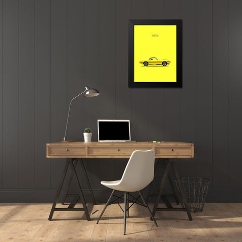 Mustang Shelby GT350 69 Yellow Black Modern Wood Framed Art Print by Rogan, Mark