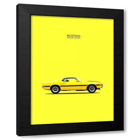 Mustang Shelby GT350 69 Yellow Black Modern Wood Framed Art Print by Rogan, Mark