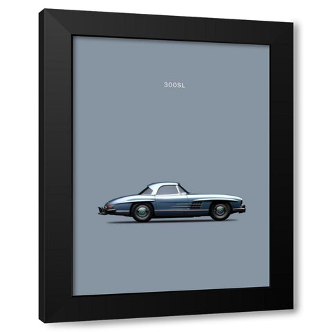 Mercedes 300SL 1960 Black Modern Wood Framed Art Print by Rogan, Mark