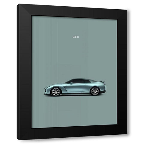 Nissan GT-R Black Modern Wood Framed Art Print with Double Matting by Rogan, Mark