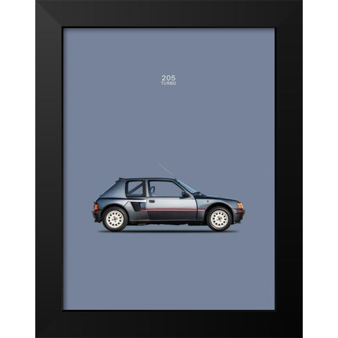 Peugeot 205 Turbo 1984 Black Modern Wood Framed Art Print by Rogan, Mark