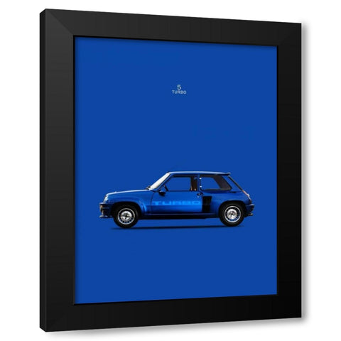 Renault 5 Turbo 1983 Black Modern Wood Framed Art Print with Double Matting by Rogan, Mark