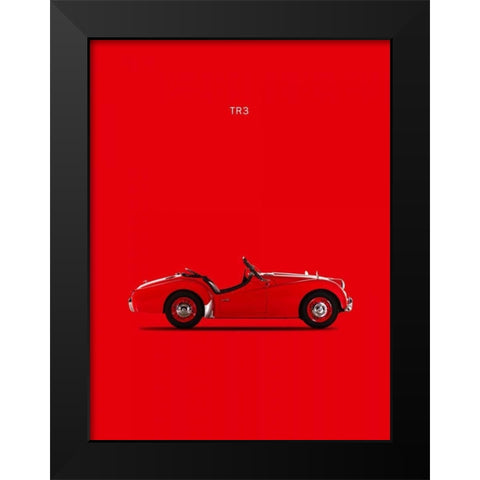Triumph TR3 1959 Black Modern Wood Framed Art Print by Rogan, Mark