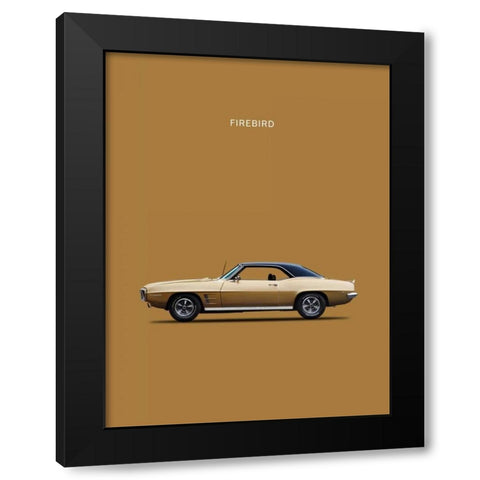 Pontiac Firebird 1969 Black Modern Wood Framed Art Print by Rogan, Mark