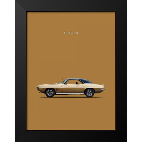 Pontiac Firebird 1969 Black Modern Wood Framed Art Print by Rogan, Mark