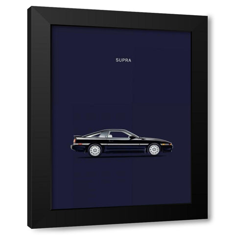Toyota Supra Turbo Black Modern Wood Framed Art Print with Double Matting by Rogan, Mark