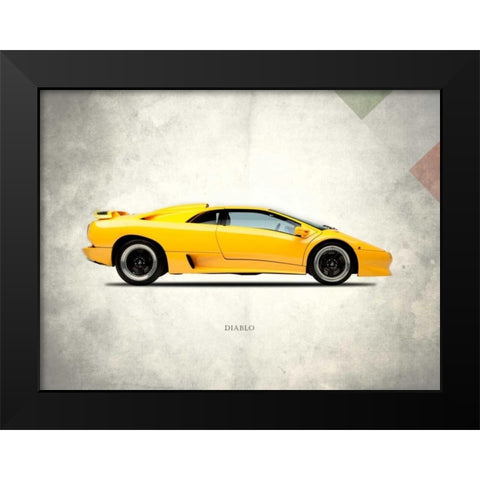Lamborghini Diablo 1988 Black Modern Wood Framed Art Print by Rogan, Mark