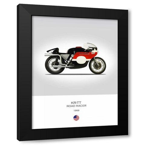 HD KR TT Road Racer 1968 Black Modern Wood Framed Art Print by Rogan, Mark
