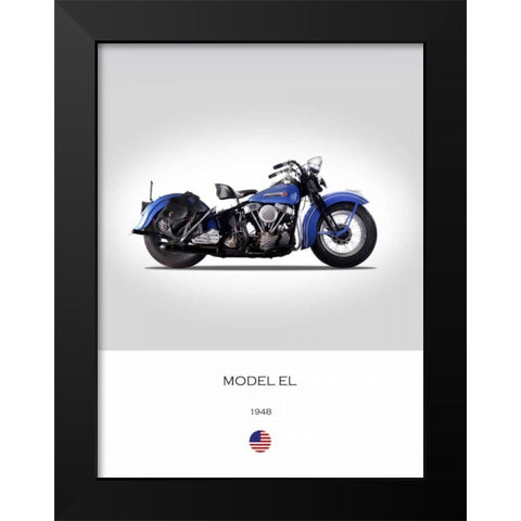 Harley Davidson Model EL 1948 Black Modern Wood Framed Art Print by Rogan, Mark